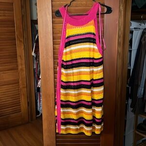 BCBG lined knit striped dress